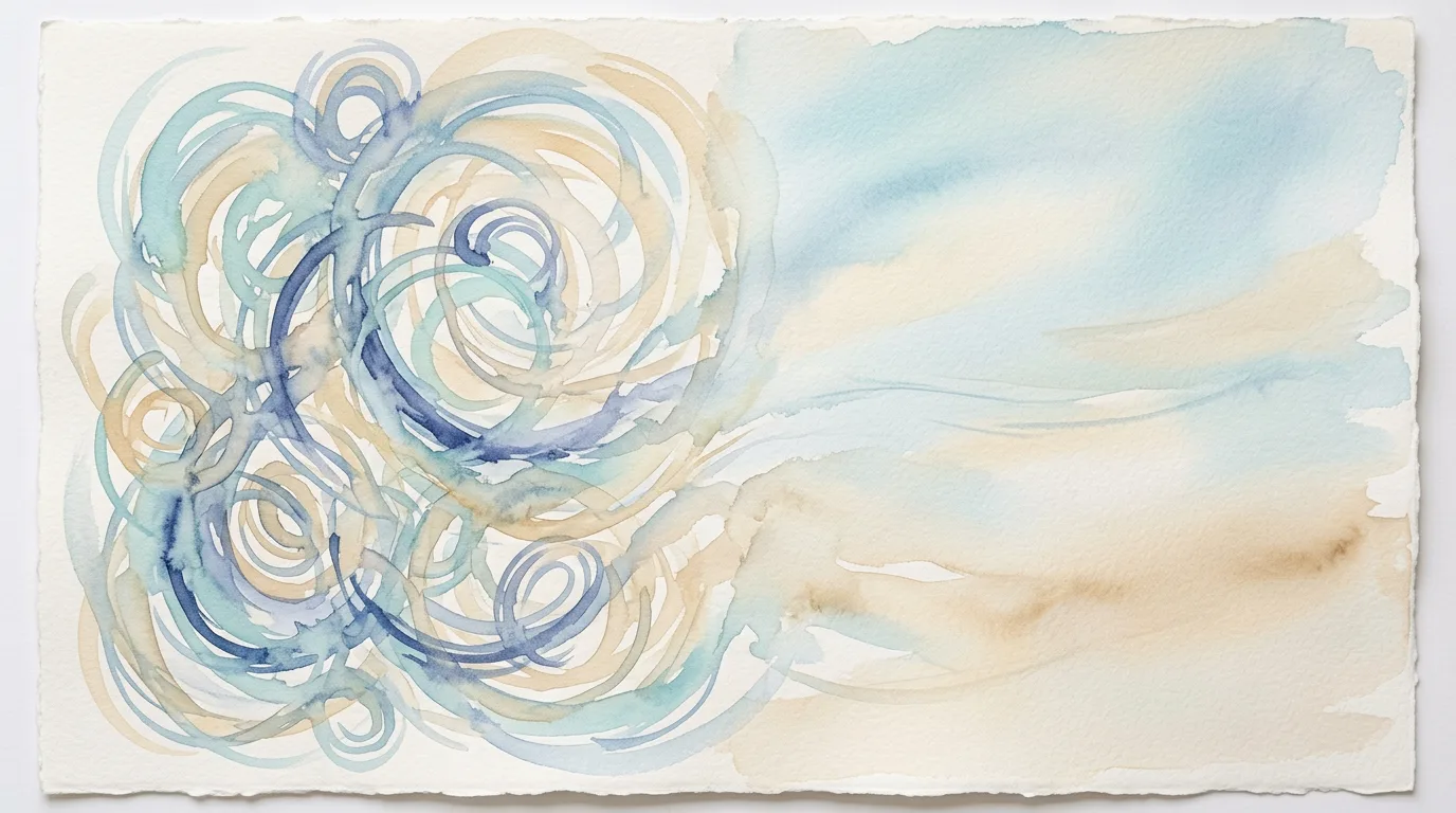 Abstrakcyjna ilustracja przeciążenia i wyciszenia w ADHD