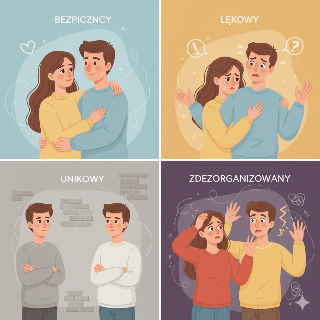 Cztery style przywiązania - bezpieczny, lękowy, unikowy i zdezorganizowany