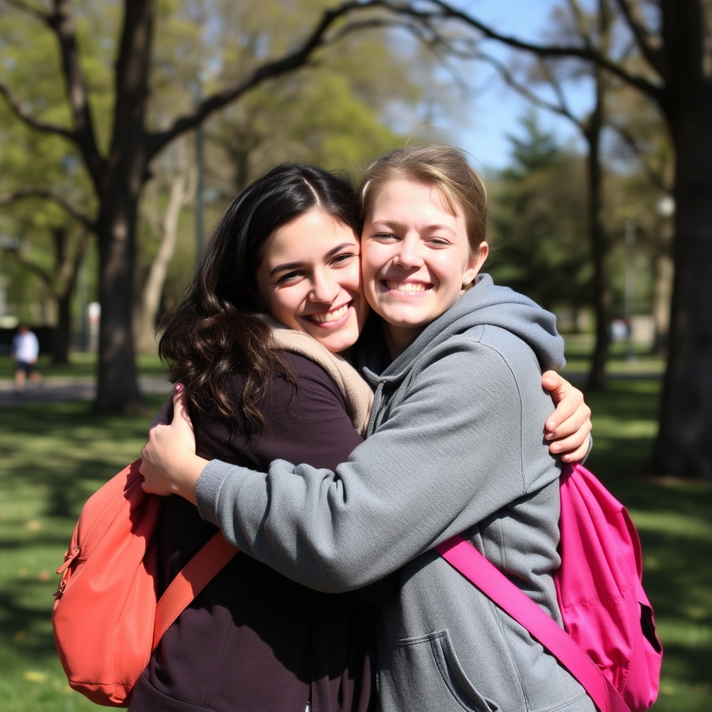 Przyjaźń i wsparcie emocjonalne - dwie osoby się przytulające