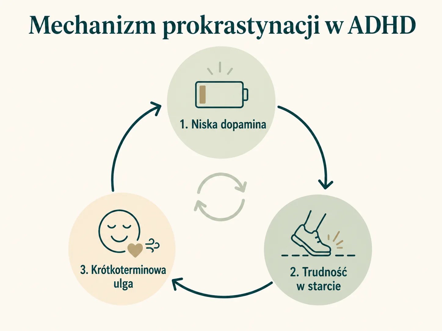 Pętla dopaminowa i time blindness — dwa motory prokrastynacji w ADHD